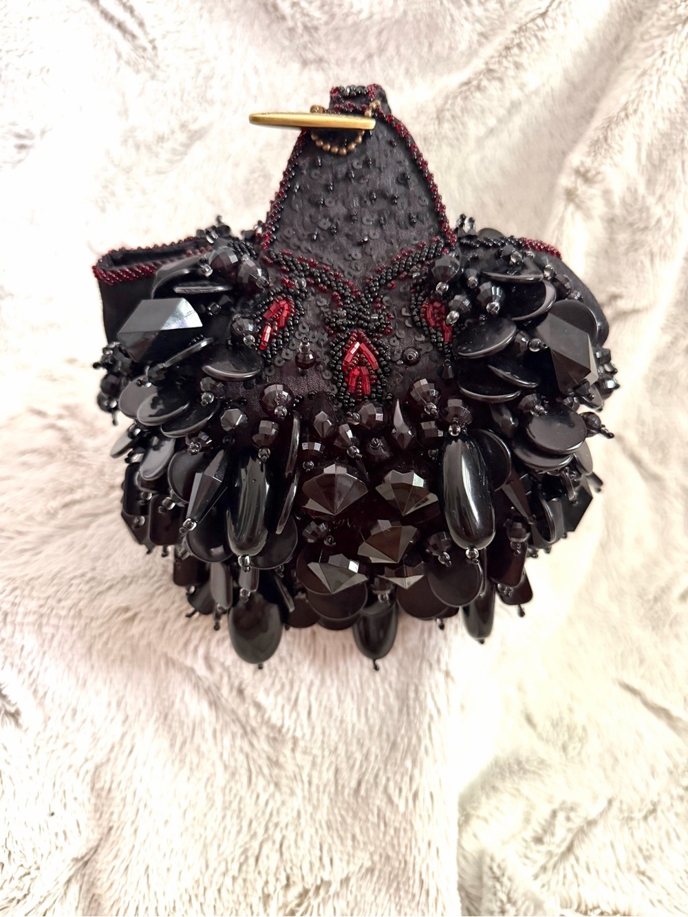 Mary Frances "Bombshell" black beaded evening bag